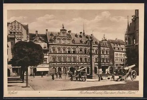 AK Erfurt, Fischmarkt und Haus zum breiten Heerd, Putzgeschäft Inh. Geschw. Zodick