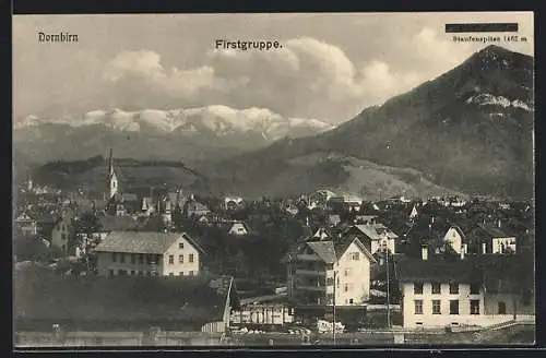 AK Dornbirn, Teilansicht mit Firstgruppe und Staufenspitze