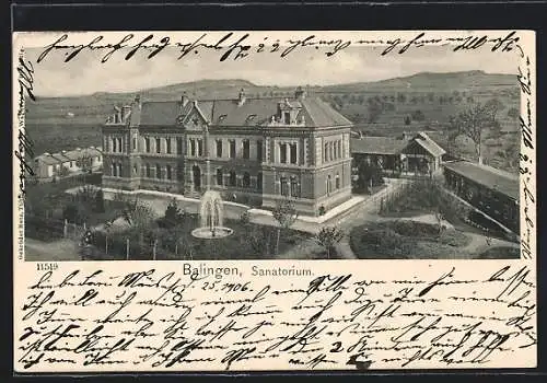 AK Balingen, Ansicht vom Sanatorium