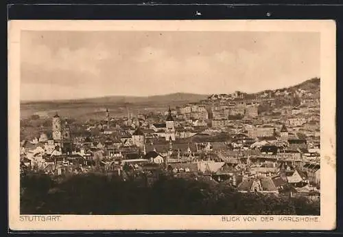 AK Stuttgart, Blick von der Karlshöhe