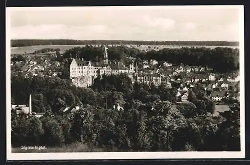 AK Sigmaringen, Ortsansicht mit Schloss