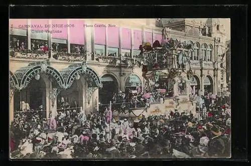 AK Nice, Carneval 1906, Grand Veglione, Festwagen zu Fasching