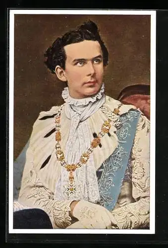 AK König Ludwig II. im Ordensrittergewand