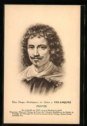 AK Portrait des Malers Don Diego-Rodriguez de Sylva y Velasquez