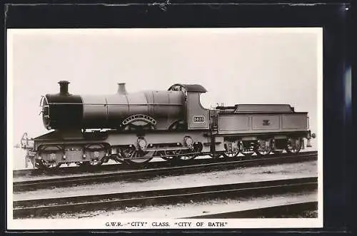 Foto-AK Englische Eisenbahn, Lokomotive No. 3433 City of Bath der G. W. R.