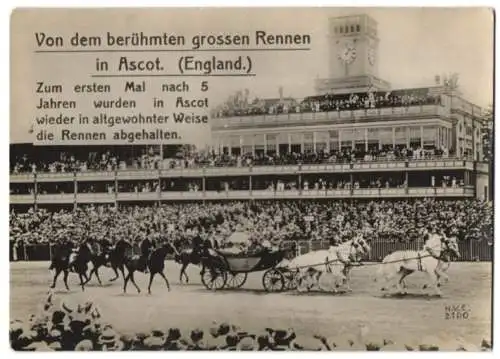 Fotografie unbekannter Fotograf, Ansicht Ascot / England, Tribüne der Pferderennbahn