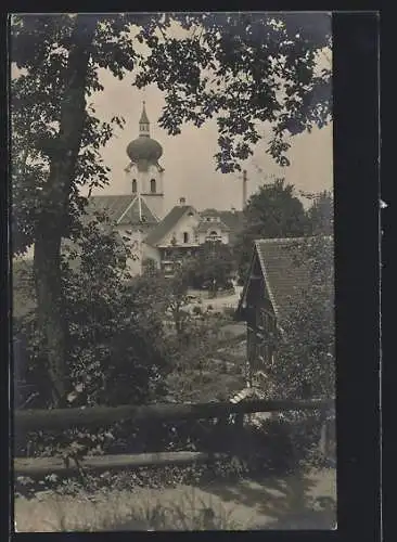 AK Dornbirn, Teilansicht vom Oberdorf mit Kirche