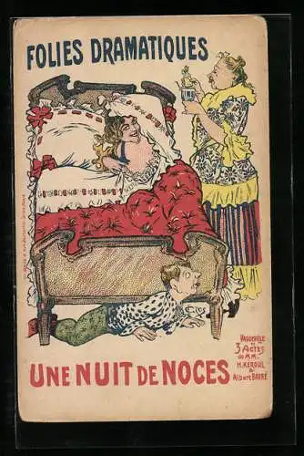 Künstler-AK Folies Dramatiques, Une Nuit de Noces, Operette