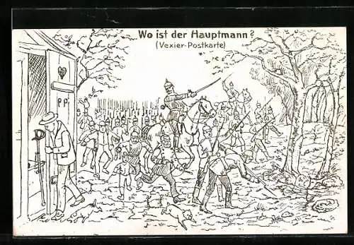 AK Soldaten auf der Suche nach dem Hauptmann, Vexier-Karte