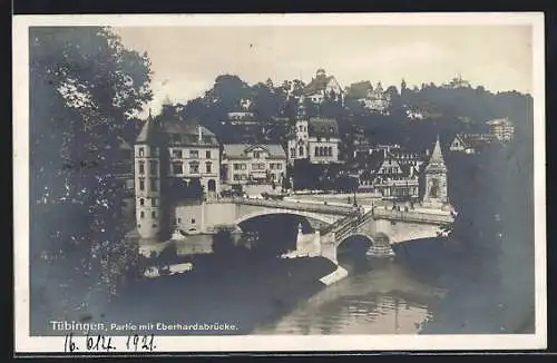 AK Tübingen, Eberhardsbrücke und Wohnhäuser