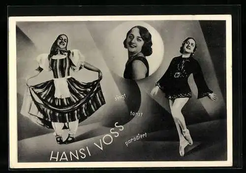 AK Artistin Hansi Voss in Tanzpose, Variete