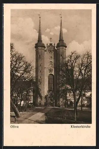 AK Oliva, Blick zur Klosterkirche