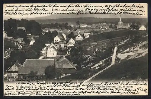 AK Elbingerode i. Harz, Teilansicht mit Kirche