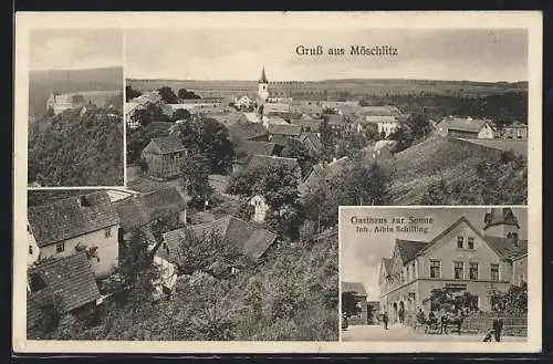 AK Möschlitz, Gasthaus zur Sonne und Panorama