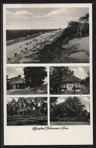 AK Poberow i. Pom., Handlung Bunte Stube, Blick auf den Strand