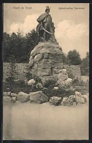 AK Hall /Tirol, Partie am Speckbacher Denkmal