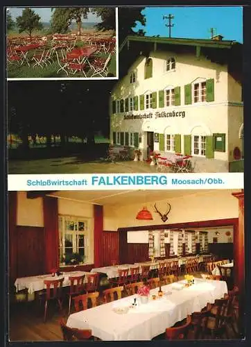 AK Moosach b. Grafing, Gasthaus Schlosswirtschaft Falkenberg