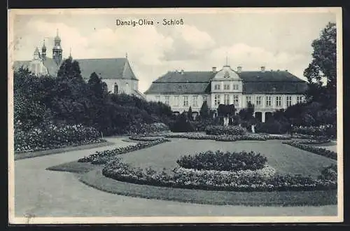 AK Danzig-Oliva, Schloss mit Park