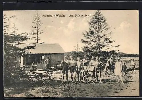 AK Flensburg-Weiche, Café am Mückenteich