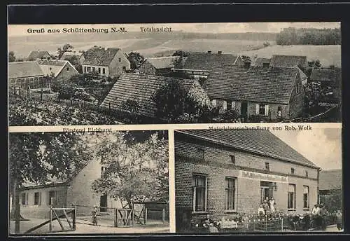 AK Schüttenburg /N.-M., Försterei Eichhorst, Materialwarenhandlung von Rob. Wolk