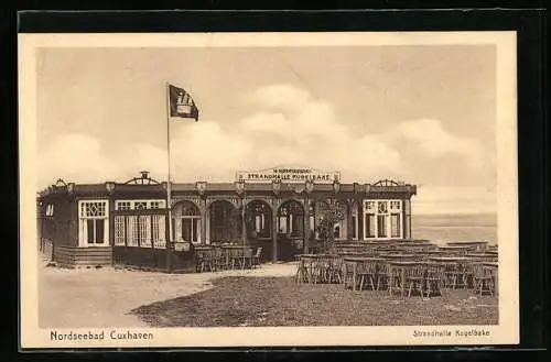 AK Cuxhaven, Strandhalle Kugelbake am Meer, A. Korcikowski