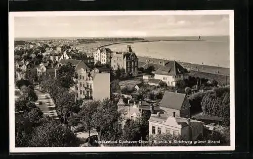 AK Cuxhaven-Döse, Blick a. d. Strichweg grüner Strand, Nordseeblick