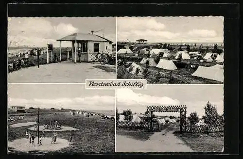 AK Schillig, Campingplatz-Eingang, Spielplatz, Fahrradverleih, Zeltplatz