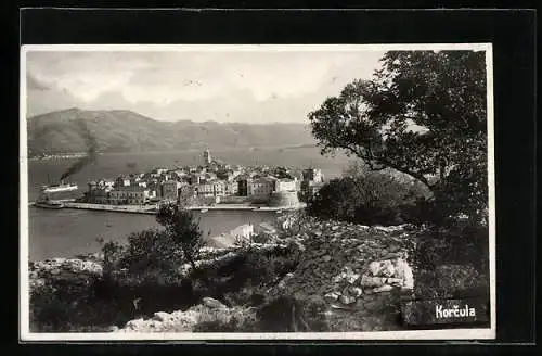 AK Korcula, Ortsansicht aus der Vogelschau