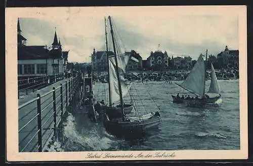 AK Swinemünde, Partie an der Seebrücke