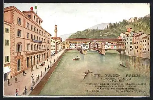 AK Florence, Hotel d`Albion, Teilansicht