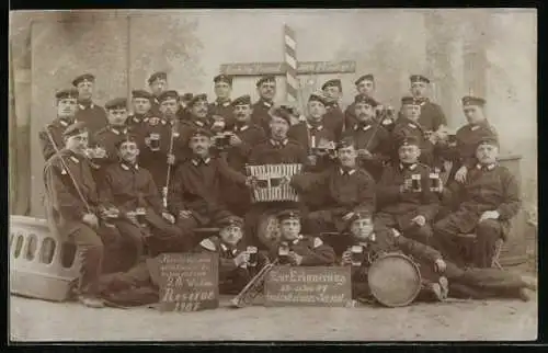 Foto-AK Griesheimer Sand, Reserve 1907, Gruppenfoto