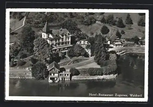 AK Walchwil, Luftbild vom Hotel-Restaurant Zugersee