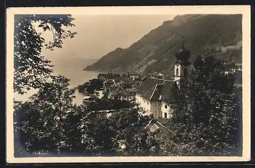 AK Gersau, Blick nach der Kirche