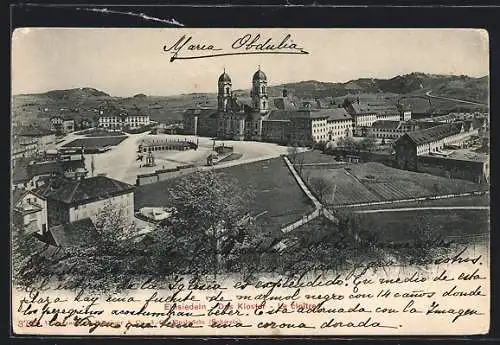 AK Einsiedeln, Das Kloster aus der Vogelschau