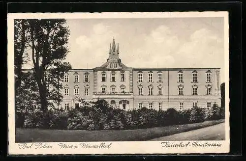 AK Polzin, Aussenansicht des Kaiserbad-Sanatoriums