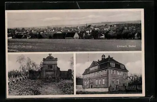 AK Limbach / Baden, Gesamtansicht, Krieger-Ehrenmal, Hausansicht