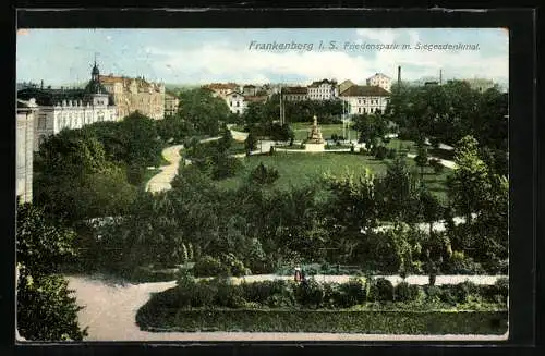 AK Frankenberg / Sachsen, Friedenspark m. Siegesdenkmal