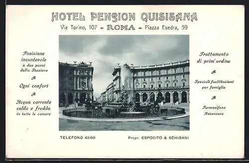 AK Roma, Hotel Pension Quisiana, Via Torino, 107