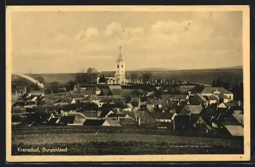 AK Krensdorf /Burgenland, Ortsansicht aus der Vogelschau