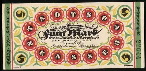 Notgeld Bielefeld 1918, 5 Mark, Kind mit einer Rübe