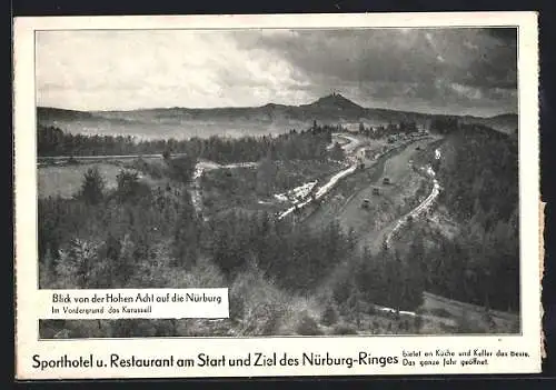 AK Nürburgring, Blick von der Hohen Acht auf die Nürburg