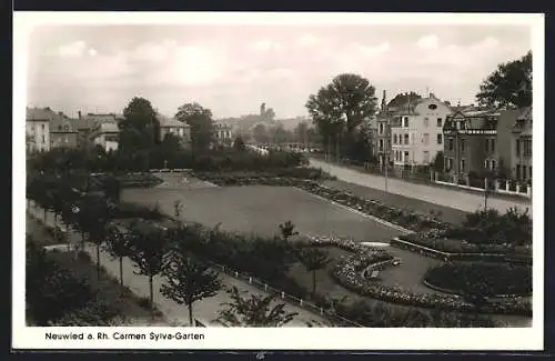 AK Neuwied a. Rh., Carmen Sylva-Garten aus der Vogelschau