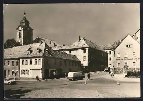 AK Hildburghausen /Thür., Autobus am Goetheplatz