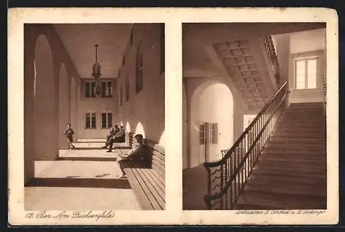 AK Wien XII, am Fuchsenfeld, ein häuslicher Treppenaufgang