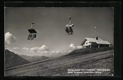 AK Niederhorn, Sesselbahn am Hotel Berghaus