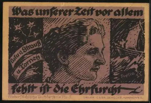 Notgeld Hannover 1922, 2 Mark, Lulu v. Strauss u. Torney