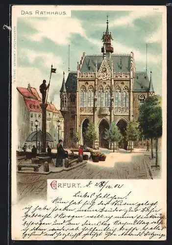 Künstler-AK Erfurt, Das Rathaus