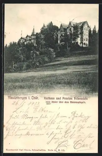 AK Finsterbergen i. Thür., Kurhaus und Pension Felsenstein