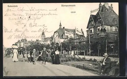 AK Swinemünde, Haus Treptow an der Dünenpromenade