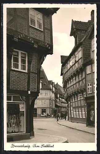 AK Braunschweig, Strasse am Südklint mit Schuhgeschäft